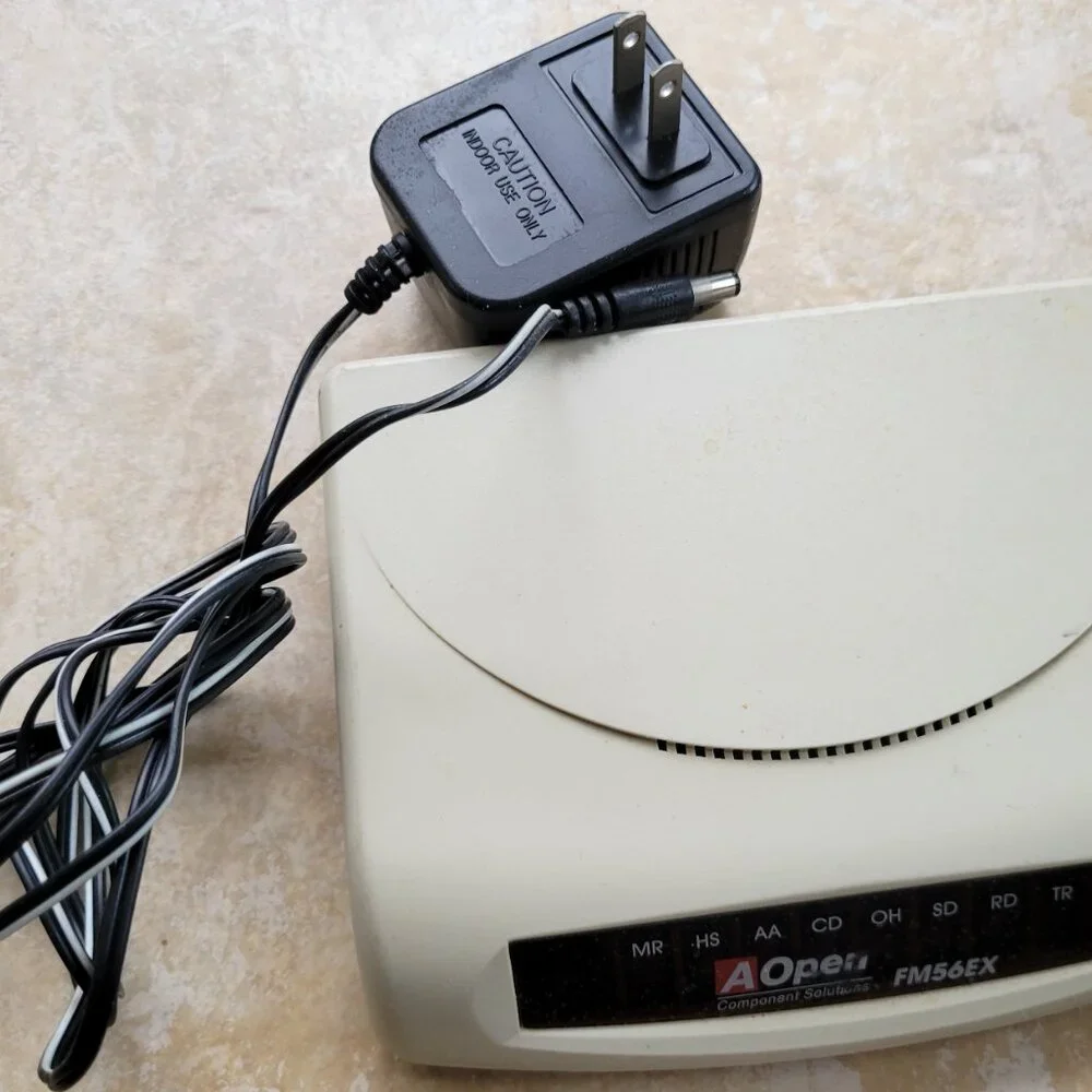 AOpen FM56EX External Modem, RS-232 Serial Port, RJ-11 Phone Jack